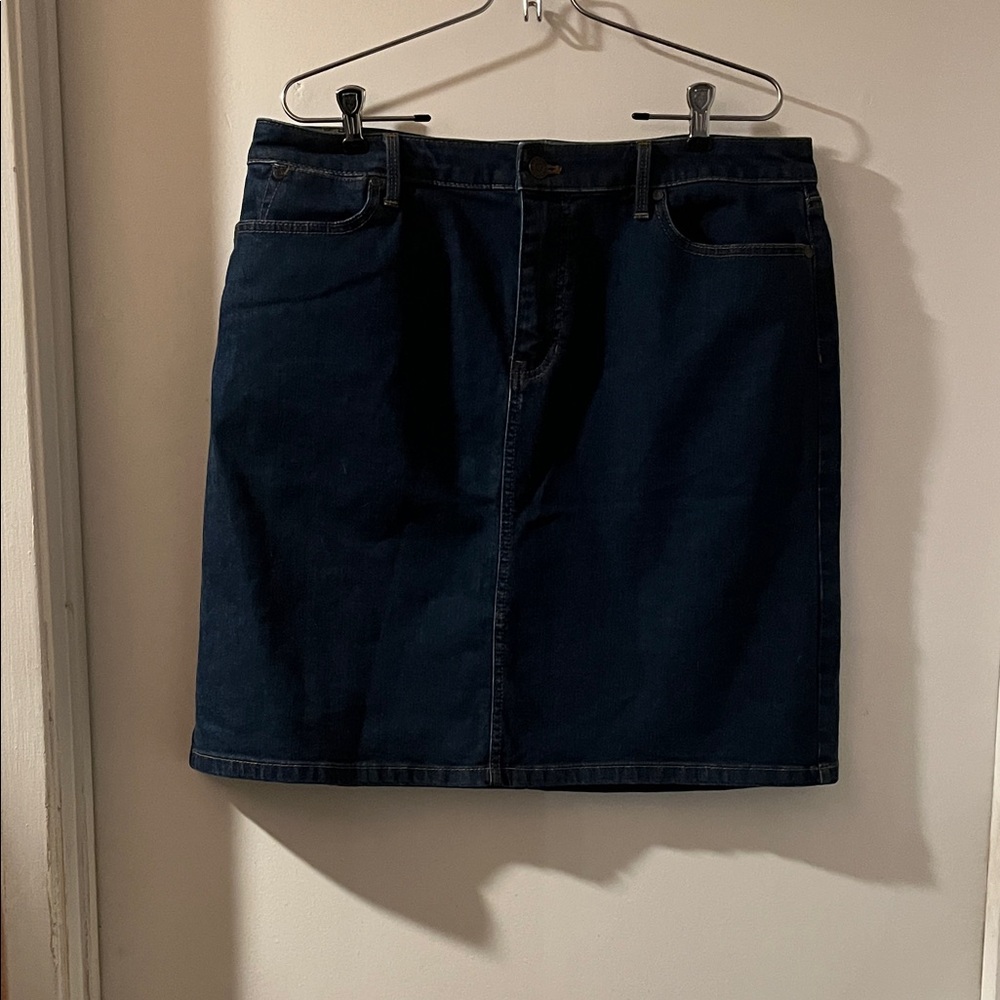 Talbots blue jeans skirt